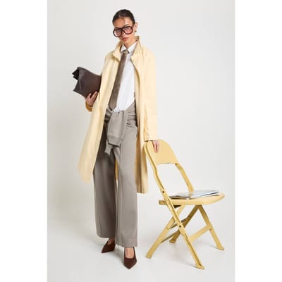 boohoo Dames Trenchcoat met Riem | Butter | Maat: 8