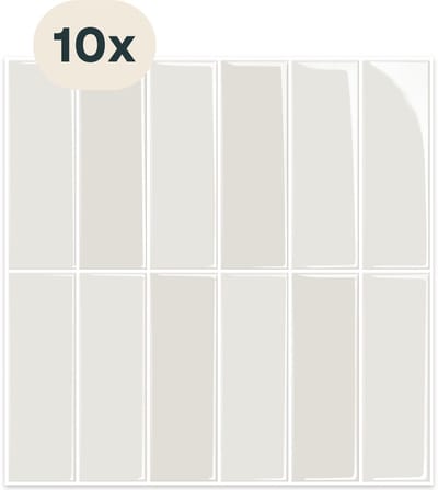 Solusia Zelfklevende Plaktegels - Beige – 10 Luxe Plaktegels voor Wand – Waterdichte Wandpanelen voor Keuken, Badkamer en Toilet – 25,4 x 25,4 cm – Makkelijk aan te brengen - Tegeltjes Tegelstickers