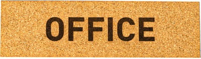 Deurbordje - OFFICE - Rechthoek - Kurk - 45 x 155 mm - Prive - Kantoor bordje - Deurbord - Zelfklevend
