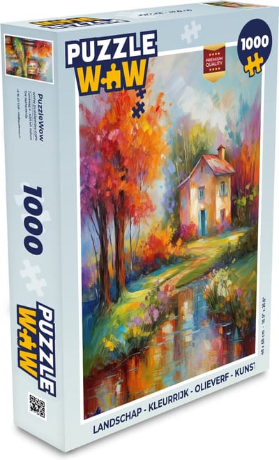 Puzzel Landschap - Kleurrijk - Olieverf - Kunst - Legpuzzel - Puzzel 1000 stukjes volwassenen