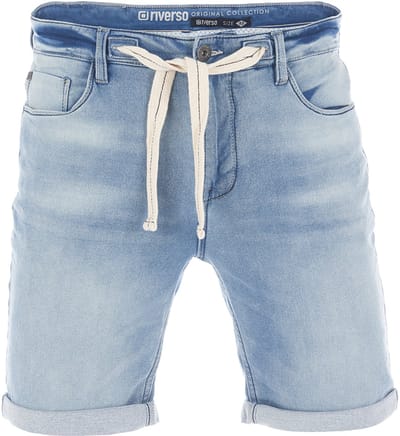 riverso Heren Short Broeken RIVPaul regular/straight Fit Blauw W 44 Volwassenen Stretch Jeans Korte Broek