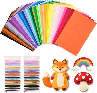 SnelShoppen - 40 stuks A4 knutselviltset, zachte viltstof voor naaien, knutselen, DIY, decoratie, scheurvast, 20x30 cm, gemengde kleuren voor kinderen