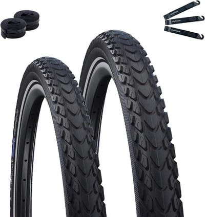 Fietsbanden Set - Banden en binnenbanden - Veilig Fietsen - Met Reflecterende Strepen - 26 x 2.00 Inch - Zwart