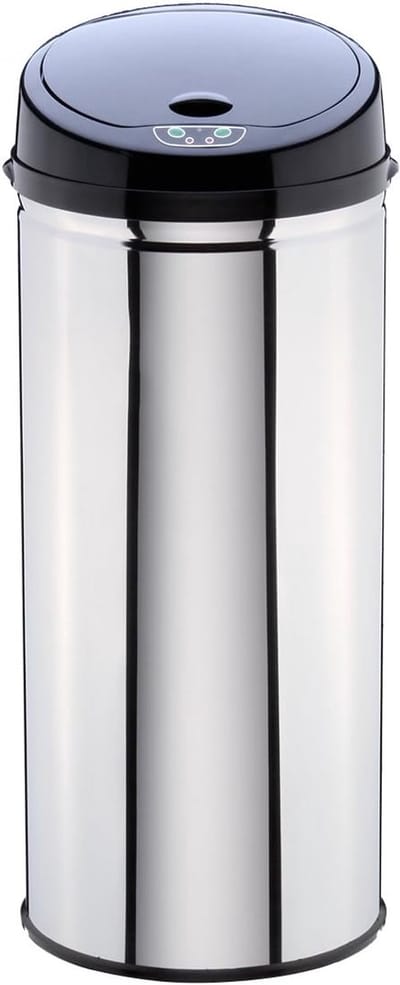 Ronde Sensor Prullenbak 42 Liter - Automatisch Openende Metalen Afvalemmer