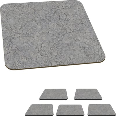 Onderzetters voor glazen - Beton - Muur - Patronen - Industrieel - 10x10 cm - Glasonderzetters - 6 stuks