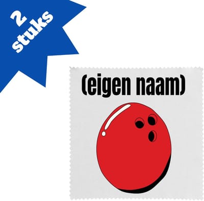 Akyol - bowlingsbal met eigen naam brillendoekjes - Bowlen - bowlers - iemand die houdt van bowlen - verjaardag - cadeau - kado - 17,8 bij 17,8 cm - 2 stuks