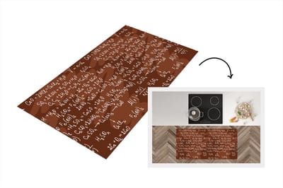 Keukenloper - Loper keuken - Nummer - Formule - Scheikunde - Cijfers - Patronen - 120x60 cm - Keukenloper vinyl