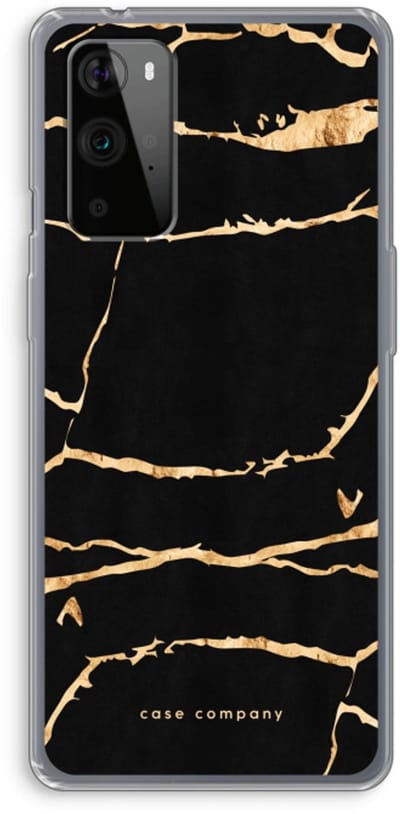 Case Company® - Hoesje geschikt voor OnePlus 9 Pro hoesje - Gouden marmer - Soft Cover Telefoonhoesje - Bescherming aan alle Kanten en Schermrand