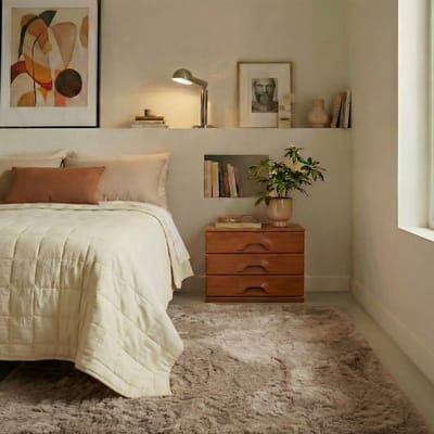 Hoogpolig vloerkleed Extra Zacht Fluffy - Taupe 160x230cm Mrcarpet