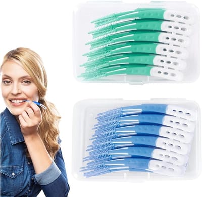 Set van 120 Interdentale Borstels voor Tandenreiniging, Silicone Tandenstokers en Tandenborstels voor Moeilijk Bereikbare Ruimtes