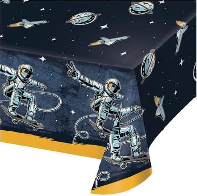 Haza astronaut tafelkleed ruimtefeest papier 137x259 cm multicolor.
