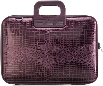 Glanzende Paarse Laptop Tas 15.6 inch - Trendy Italiaans Ontwerp