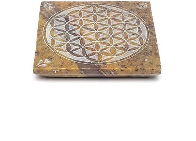 Wierookbrander Bloem des Levens zeepsteen – 10 cm x 10 cm