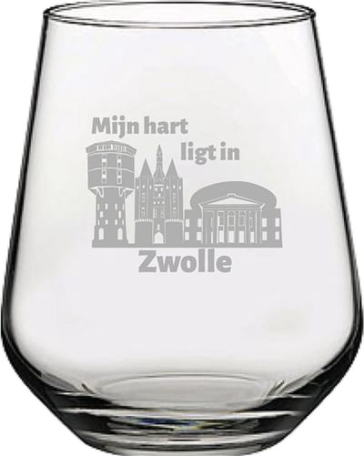 Gegraveerde Drinkglas 42,5cl Zwolle