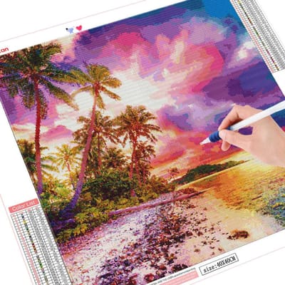 Diamant peinture plein carré nouveauté paysage strass photos diamant broderie 30x30CM pink