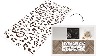 Keukenloper - Loper keuken - Muzieknoten - Patronen - Muziek - 120x50 cm - Keukenloper vinyl