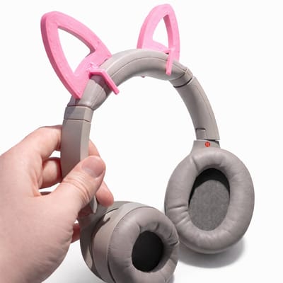 Snap-On Kattenoren Geschikt voor Sony WH-1000XM4 – Afneembare Headset Decoratie – Cosplay Accessoire – Roze