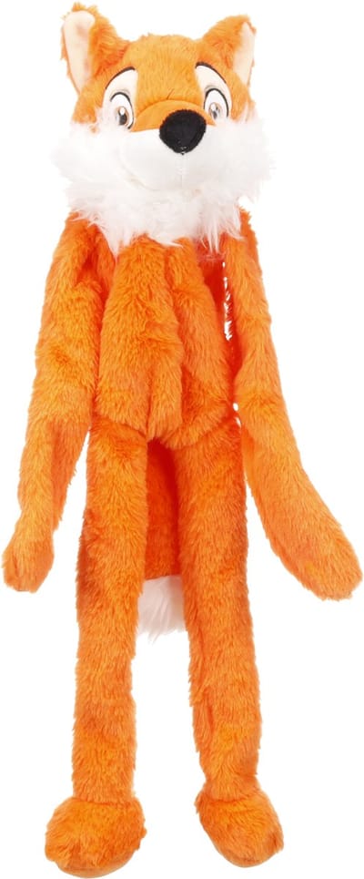 Hondenspeelgoed - Flamingo Oxo vos oranje - pluche - zonder vulling - met squeaker - 18 x 11,5 x 56 cm