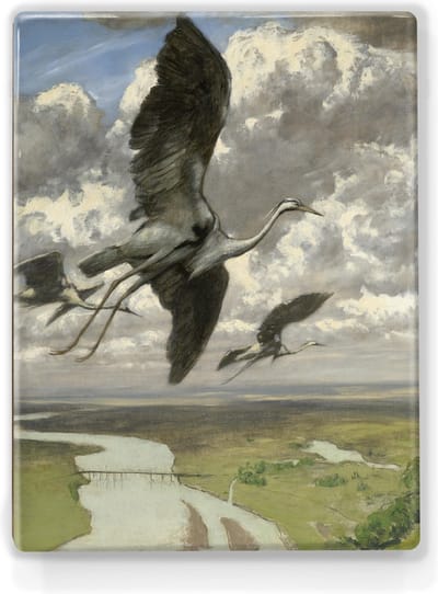 Wundervögel - Hans Thoma - 19,5 x 26 cm - Niet van echt te onderscheiden schilderijtje op hout - Mooier dan een print op canvas - Laqueprint.