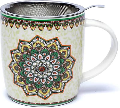 Theemok set Mandala groen - Porselein - 400 - Groen