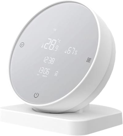 Temperatuur Vochtigheid Monitor - Slimme Sensor - Binnen Klimaat - App Bediening - 80x80x105mm - Wit