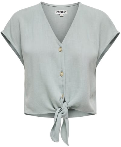 regular fit blousetop van mix van viscose en linnen model 'SIESTA'