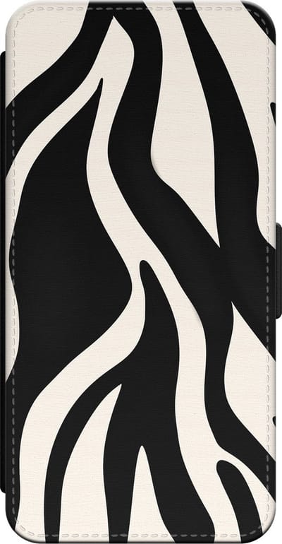 Leuke Telefoonhoesjes - Bookcase hoesje geschikt voor iPhone 14 bookcase leer - Zebra - Zebra - Wallet case met pasjeshouder - Print / Illustratie - Zwart