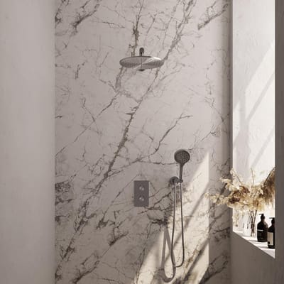Brauer Brushed Edition Thermostatische Regendoucheset Inbouw - Hoofddouche 30 cm - Rechte Wandarm - 3 Weg - Handdouche 3 Standen - Doucheslang - Wandaansluitbocht - Rvs
