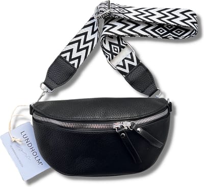 Lundholm heuptasje dames festival zwart - bag strap tassenriem met schouderband voor tas - kado vrouw, cadeau voor vriendin | Scandinavisch design - Styrsö serie