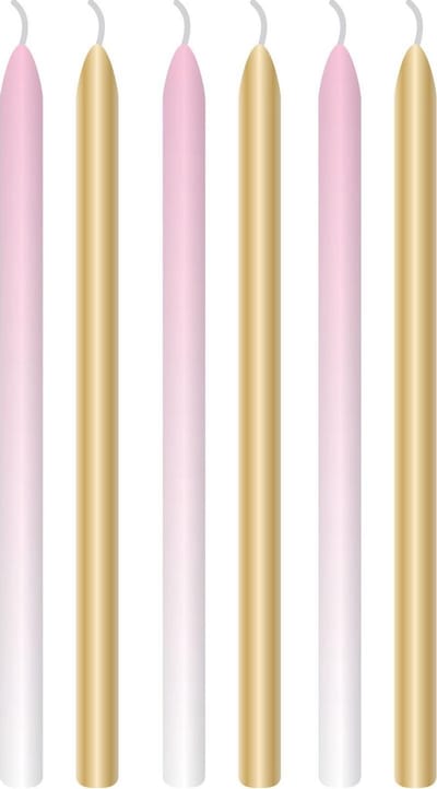 Amscan - Babyshower - Kaarsjes roze (6 stuks)
