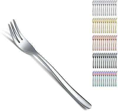 Solidchoice - Set van 12 RVS Dessertvorken, Perfect voor Taart en Fruit