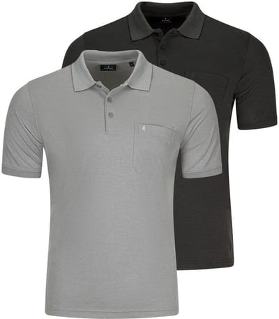 RAGMAN Heren poloshirt 2 pack Basic