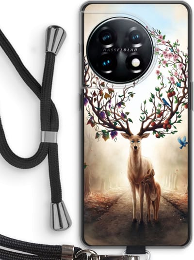 Case Company® - Hoesje met koord geschikt voor OnePlus 11 hoesje met Koord - Seasons Change - Telefoonhoesje met Zwart Koord - Bescherming aan alle Kanten en Over de Schermrand