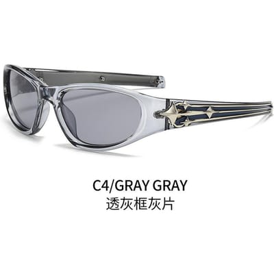 Hoge Kwaliteit Trendy Sportman Zonnebril Retro INS Runway Stijl Uniseks Mode damesbril voor Moderne Look gray