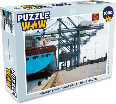 Puzzel Vrachtschip staat klaar in de haven - Legpuzzel - Puzzel 1000 stukjes volwassenen