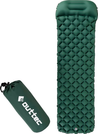 Outtec® Luchtmatras - Luchtbed - Slaapmat - 195x55 cm - Ultralicht - Waterdicht - Snel Oppompen - Opblaasbaar Matras - Camping, Outdoor