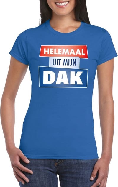 Blauw Helemaal uit mijn dak t-shirt voor dames - Party t-shirts S