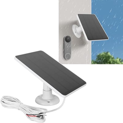 Zonnepaneel Camera - Energie Oplader - Deurbel Voeden - IP66 Waterdicht - 10 Watt - Zwart