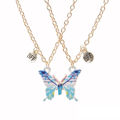 Kasey Vriendschapsketting Blauwe Vlinder - BFF Ketting Voor 2 - Vriendschapskettingen - Vriendschap Cadeau - Goudkleurig