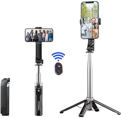 Selfie Stick - Tripod - Bluetooth Afstandsbediening - Uitschuifbaar - Statief - Universeel - Zwart