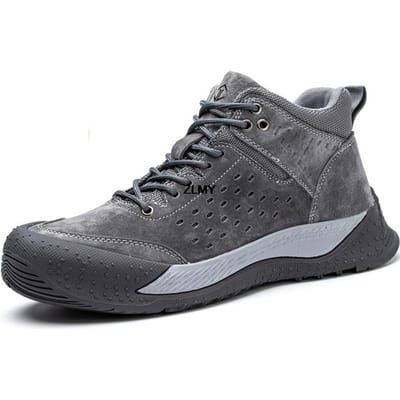 Hoge Heren Veiligheidsschoenen Rubber Anti-verplettering Anti-steek Werkveiligheidslaarzen Nieuwe Constructie Suède Werkschoenen Man Anti-vonk Sneaker 44