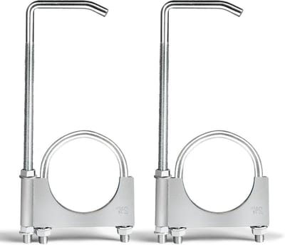 Uitlaatklemmen 2 stuks - Universele klemmen - Uitlaat repareren - Met ophanghaak - 79 cm - Zilver