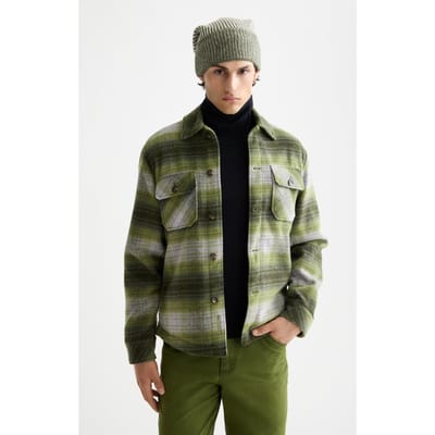 Scotch & Soda Check Overshirt Thyme / Calla Green Check Taglia: L | Giacche Outlet | Uomo | Verde