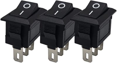 ProRide Mini Wipschakelaar ON/OFF KCD1-11 - 3-pins - Rechthoek - 250V/3A - 13x8mm - Zwart - 3 stuks