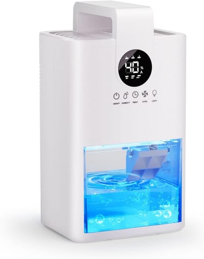 Stille Elektrische Luchtontvochtiger 1L met Timer, 7 Kleuren LED & Automatische Uitschakeling