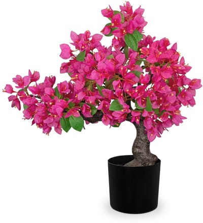 Dailygoods- Bonsai Boom 53 cm Hoog - Kunstplant - Bougainvillea - Nepplant - Realistisch Ontwerp - Zijden Bloemen en Bladeren