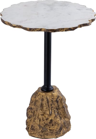 PTMD Alexa Bijzettafel - 40x40x55 cm - Marmer - Wit