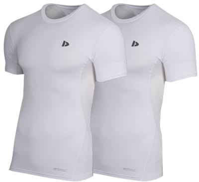 2-Pack Donnay - Baselayer Shortsleeve - Thermo/Sportshirt - Heren - White (001) - maat S