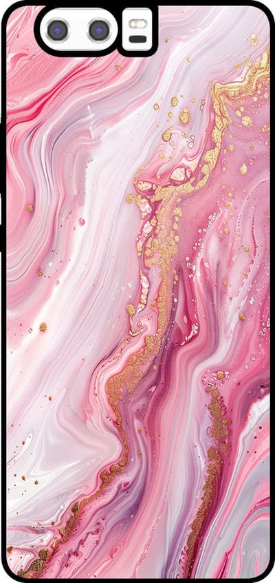 Smartphonica Telefoonhoesje Geschikt voor Huawei P10 Plus met marmer opdruk - TPU backcover case marble design - Roze geschikt voor Huawei P10 Plus