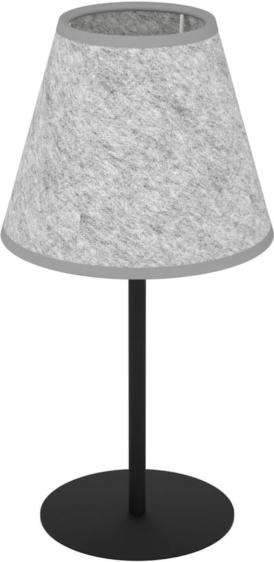 EGLO Alsager Tafellamp - E27 - 39,5 cm - Zwart/Grijs - Vilt/Staal